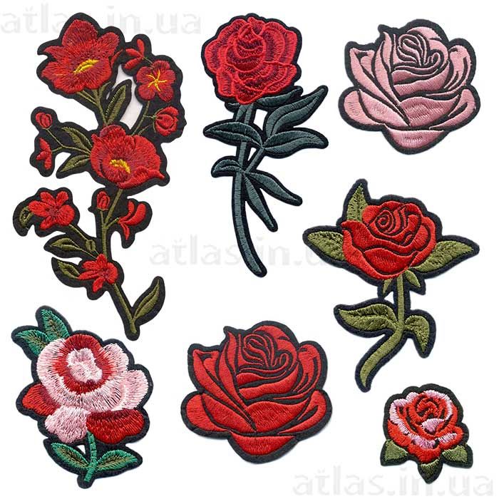 вышитые цветы фетр