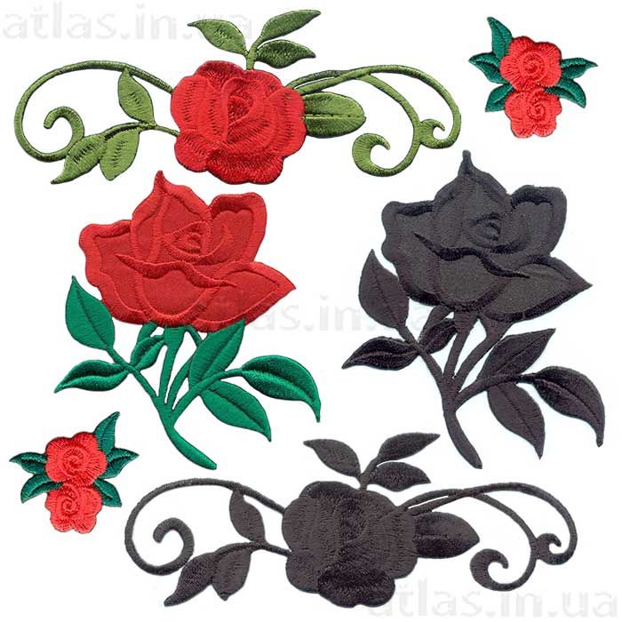 вышитые цветы на атлас