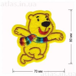 медведь с шарфом нашивка для детей