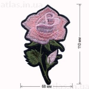 роза розовая большой бутон нашивка