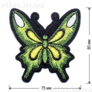 зеленая бабочка нашивка