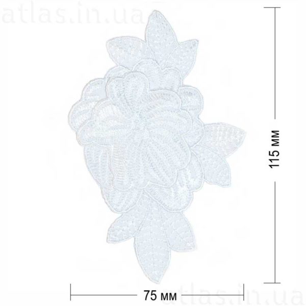 Белый цветок на сетке 115x75 мм