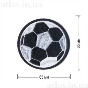 futball клеевая нашивка футбольный мяч черная 65х65 мм