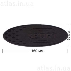 sport1-ellipse нашивка черная 160х55 мм