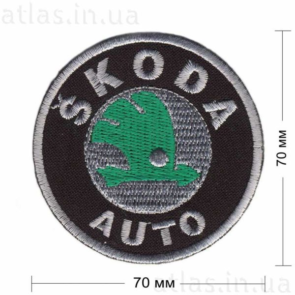 skoda нашивка черная 70х70 мм