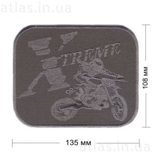 xtreme-motorbike нашивка серая 135х108 мм