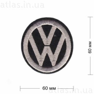 vw нашивка черная 60х60 мм