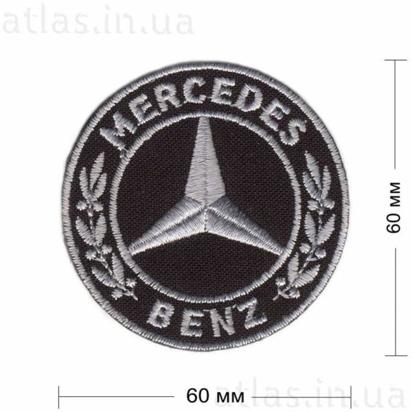 mercedes нашивка черная 60х60 мм