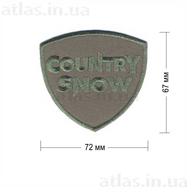 Country Snow нашивка на мутно-зеленом фоне