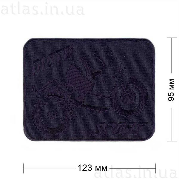 Нашивка "Moto sport" 123x95 мм темно-синяя