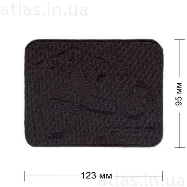 Нашивка "Moto sport" 123x95 мм черный