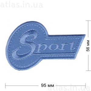 sport нашивка голубая