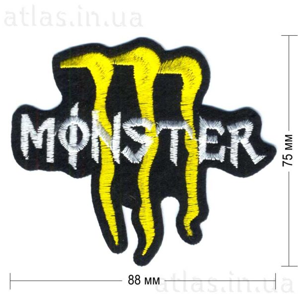 monster-energy нашивка черная 88х75 мм