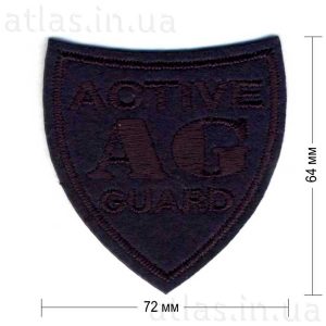ag-active-guard нашивка темно-синяя 72х64 мм