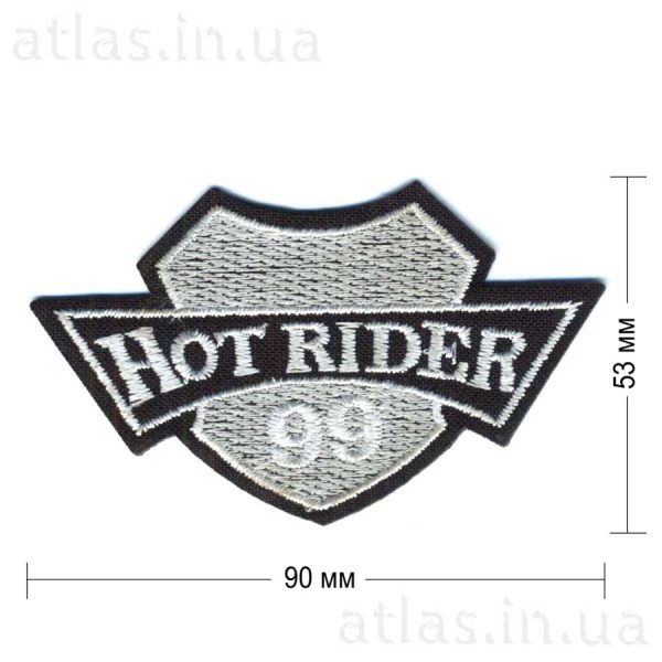 hot riders patch нашивка черная 90х53 мм