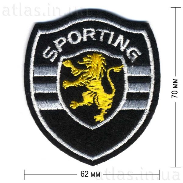 sporting нашивка на куртку черная 62х70 мм