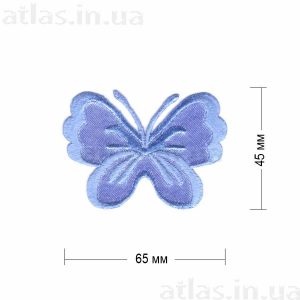 Нашивка "Бабочка" 65х45 мм голубой цвет