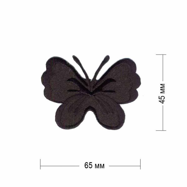 Нашивка "Бабочка" 65х45 мм черный цвет
