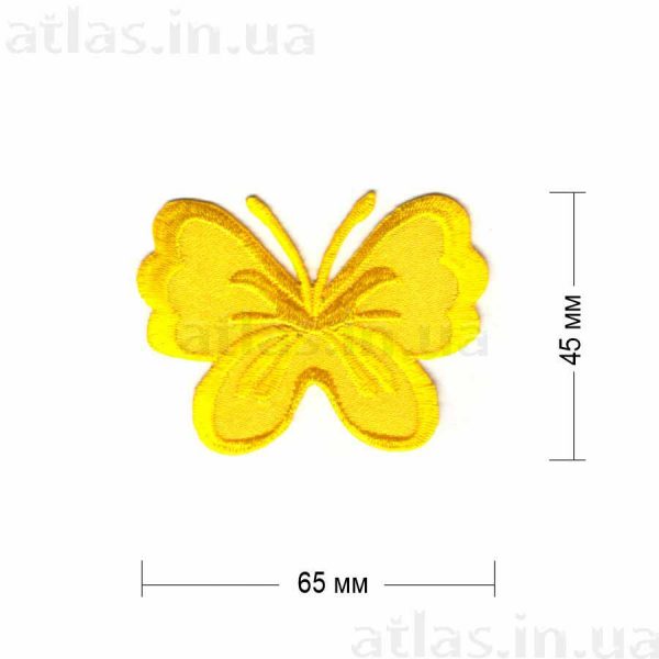 Нашивка "Бабочка" 65х45 мм желтого цвет