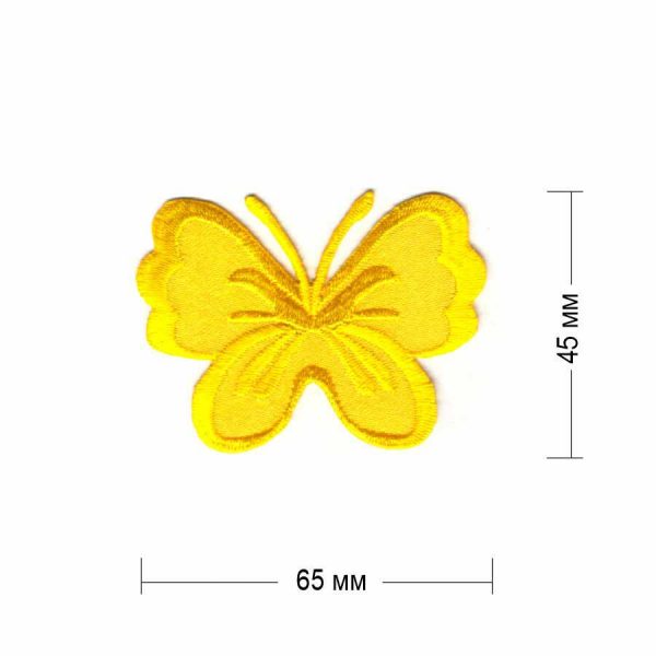 Нашивка "Бабочка" 65х45 мм желтого цвет