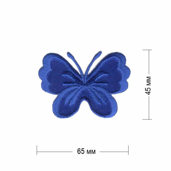 Нашивка "Бабочка" 65х45 мм цвет электрик