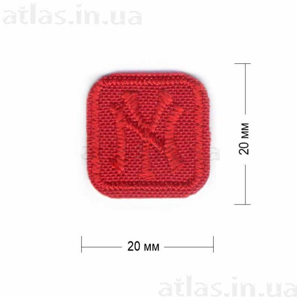 Нашивка "N53-2 NY" 20х20 мм красного цвета