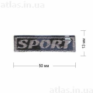 Нашивка "S03-06 SPORT" 50x13 мм голубой камуфляж