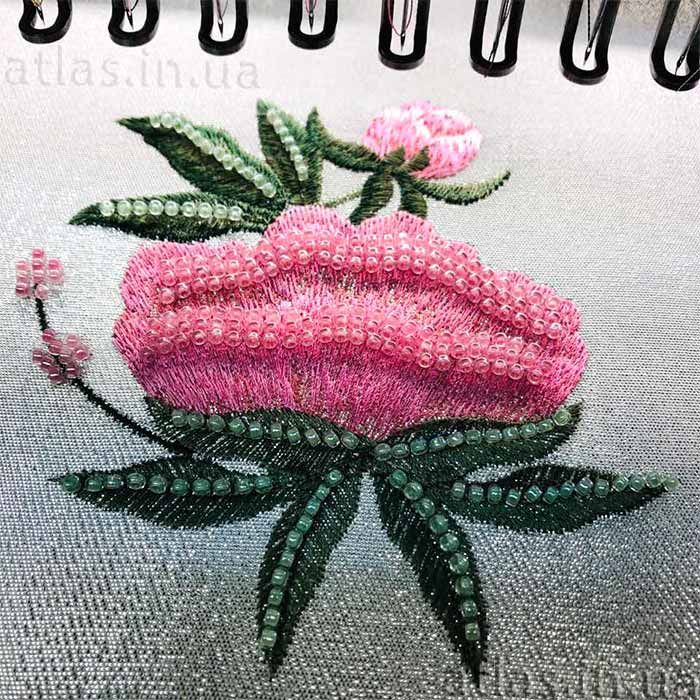 Perlenstickerei - Pfingstrosenblume