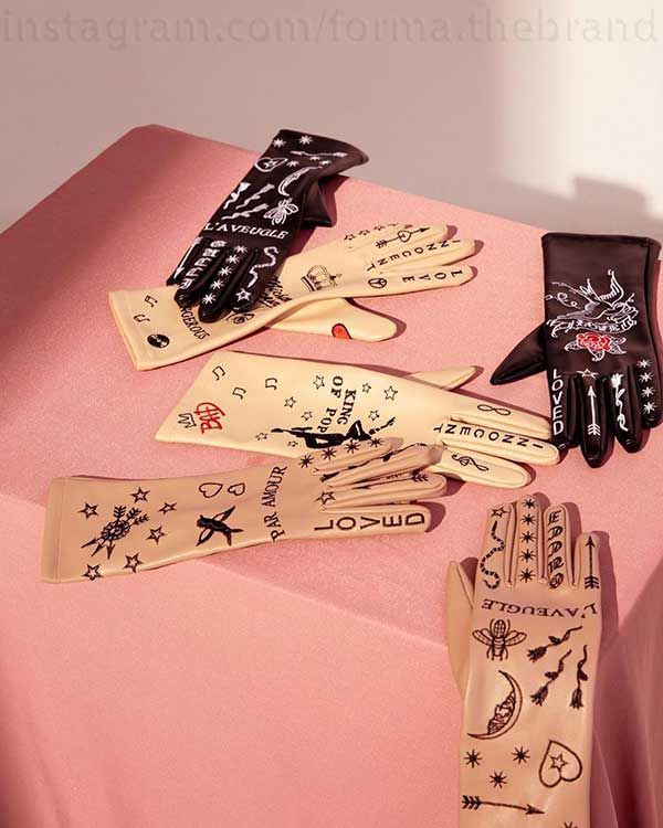 embroidered gloves