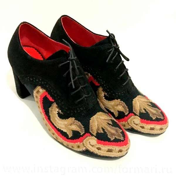 вишивка хрестом на взуття