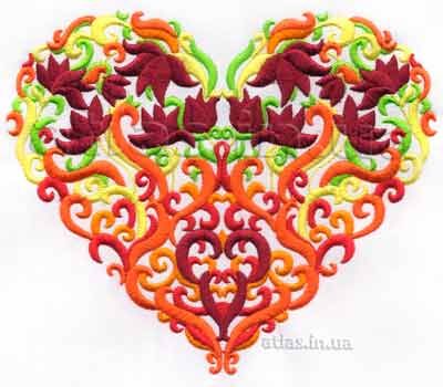 Stickerei Maßwerk Herz