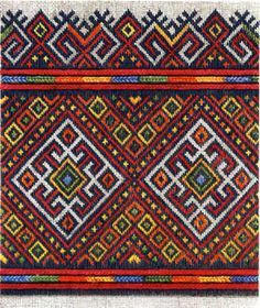 Традиционный узор Карпаты Украина - схема вышивки крестиком