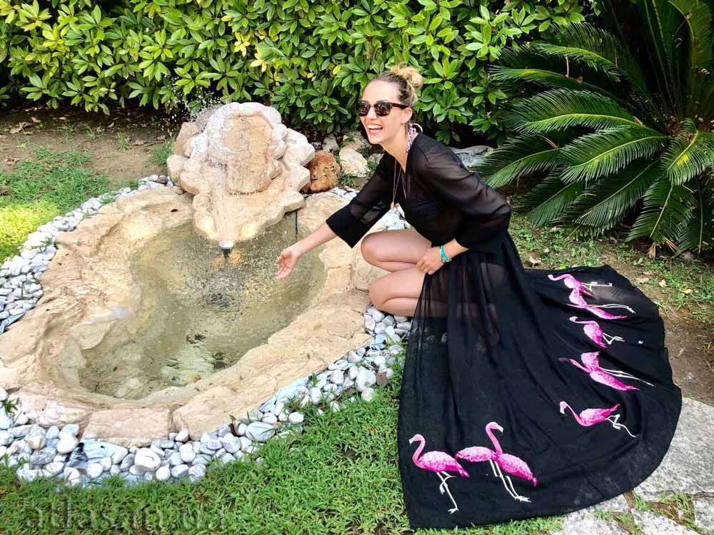 Chic light dress with embroidery