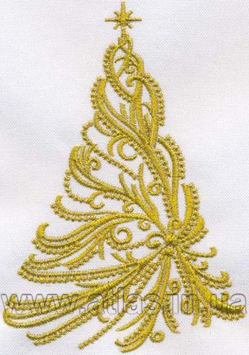 Weihnachtsbaum - einfarbige Stickerei