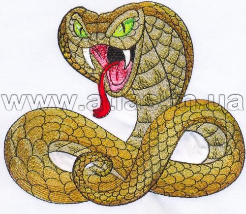 Вишивка на куртці - змія